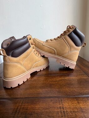 Goodyear Penn St Men's slip resistant steel toe Work Boots SZ  7 Wheat Brown New